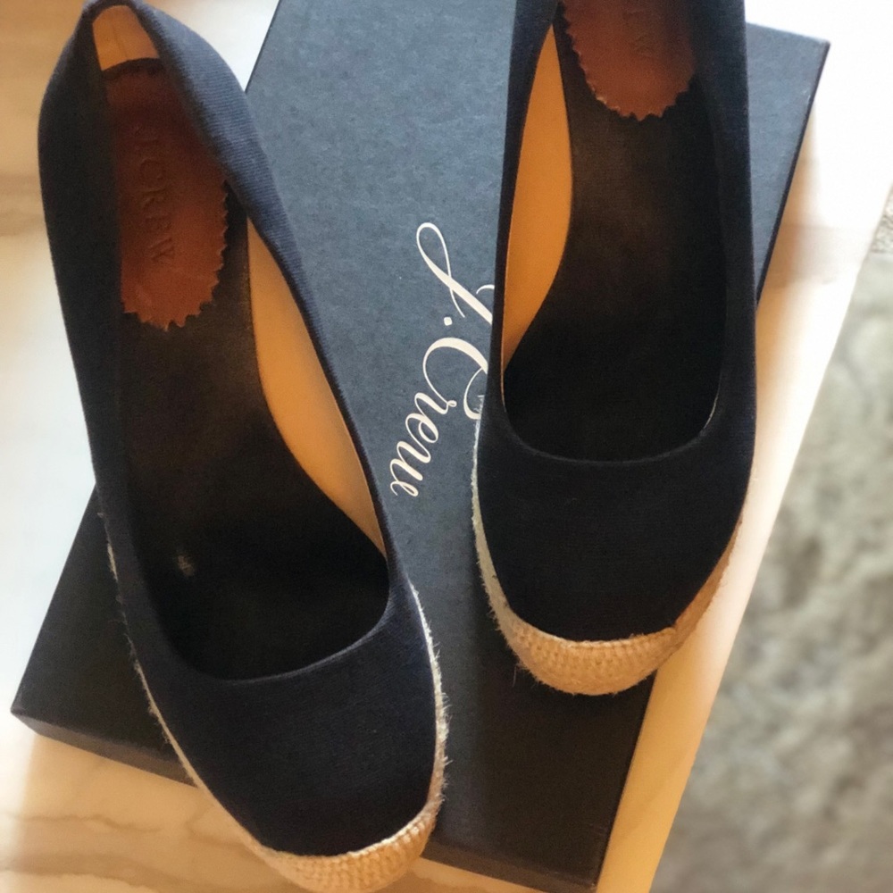Jcrew Espadrilles - Black Canvas Size 7.5